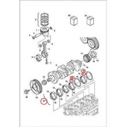 7271812 Вкладыши коренные (комплект), -0,40 mm/+0,40 mm Bobcat