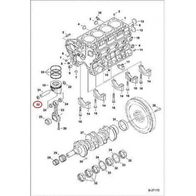 6680726 Кольцо стопорное поршневого пальца Bobcat 6680726 Кольцо стопорное поршневого пальца Bobcat
