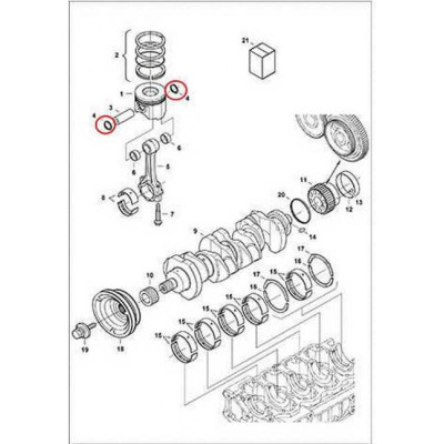 7000596 Кольцо стопорное поршневого пальца Bobcat 7000596 Кольцо стопорное поршневого пальца Bobcat