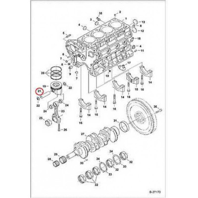 6680725 Палец поршневой Bobcat 6680725 Палец поршневой Bobcat