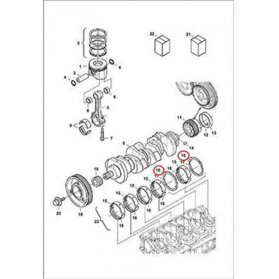 7008431 Полукольцо клонированное, +0,40 mm, верх Bobcat