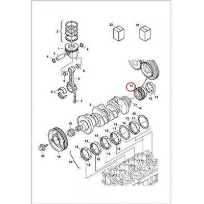 7008433 Шестерня вала коленчатого (большая) Bobcat