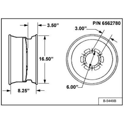 Обід колеса 16.5 x 8.25 Bobcat, 6562780