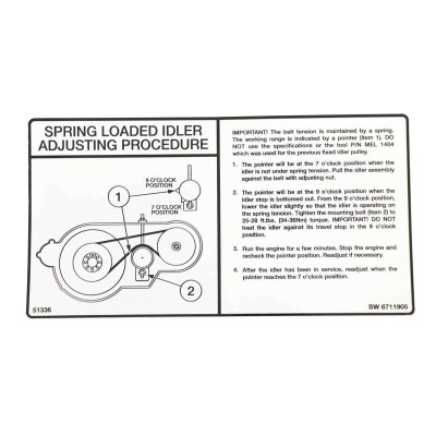 Наклейка натягу ременя Bobcat, 6711905