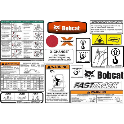 Комплект внутрішніх та зовнішніх наклейок моделі 430 Bobcat, 6986668