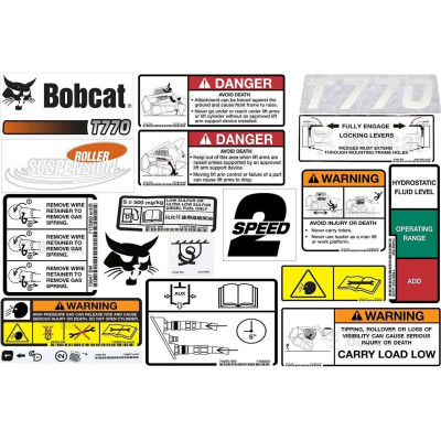 Комплект наклеек для внутреннего и внешнего перевода T770 Bobcat, 6990494