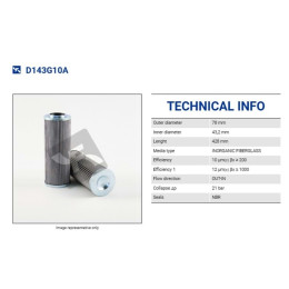 D143G10A FİLTREC Гидравлический фильтр D143G10A FİLTREC Гидравлический фильтр