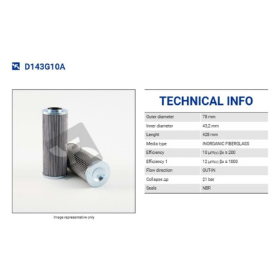 D143G10A FİLTREC Гідравлічний фільтр D143G10A FİLTREC Гідравлічний фільтр