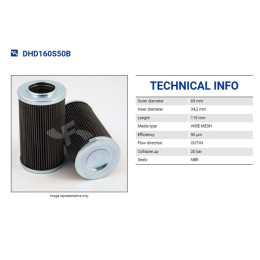 DHD160S50B Гидравлический фильтр DHD160S50B Гидравлический фильтр