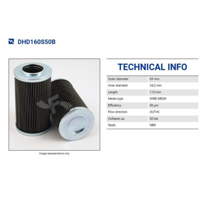 DHD160S50B Гідравлічний фільтр DHD160S50B Гідравлічний фільтр