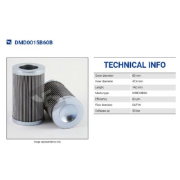 DMD0015B60B HYDRAULIC FILTER-гидравлический фильтр, вставка DMD0015B60B HYDRAULIC FILTER-гидравлический фильтр, вставка