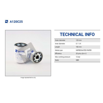 FILTREC A120C25 SPIN-ON CARTRIDGE FILTREC A120C25 SPIN-ON CARTRIDGE