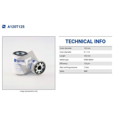 FILTREC A120T125 SPIN-ON CARTRIDGE FILTREC A120T125 SPIN-ON CARTRIDGE