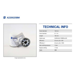 FILTREC A220G25BM SPIN-ON CARTRIDGE FILTREC A220G25BM SPIN-ON CARTRIDGE