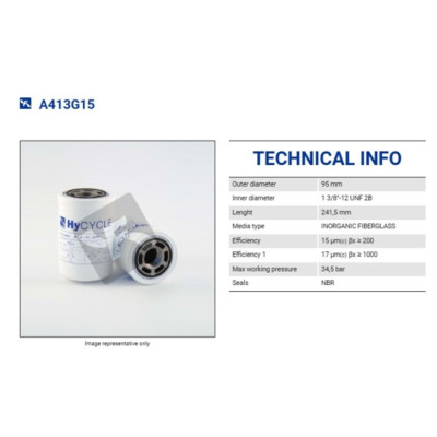 FILTREC A413G15 SPIN-ON CARTRIDGE FILTREC A413G15 SPIN-ON CARTRIDGE