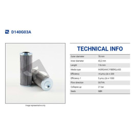 FILTREC D140G03A FILTER ELEMENT FILTREC D140G03A FILTER ELEMENT