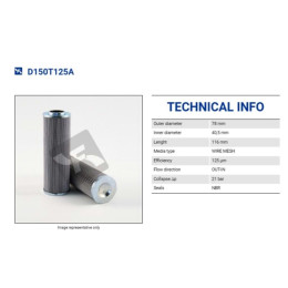 FILTREC D150T125A FILTER ELEMENT FILTREC D150T125A FILTER ELEMENT
