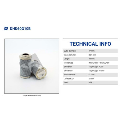 FILTREC DHD60G10B Гідравлічний фільтр FILTREC DHD60G10B Гідравлічний фільтр