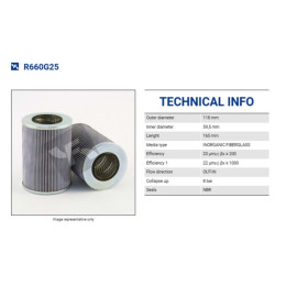 FILTREC R660G25 Гидравлический фильтр FILTREC R660G25 Гидравлический фильтр