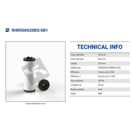 FILTREC RHR500G20B3/AB1 FILTER ELEMENT FILTREC RHR500G20B3/AB1 FILTER ELEMENT