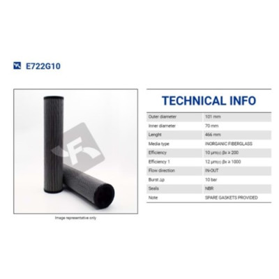 FİLTREC E722G10 Гидравлический фильтр FİLTREC E722G10 Гидравлический фильтр